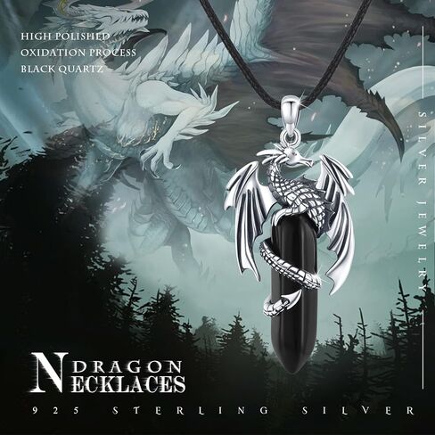 AOSAIB التنين قلادة S925 الفضة الاسترليني التنين الكريستال قلادة قلادة للرجال النساء التنين مجوهرات هدايا التنين قلادة بارد قلادة عيد ميلاد هدايا عيد الحب in Kuwait