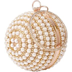 حقيبة يد نسائية مستديرة بمقبض من حجر الراين بالكامل مزين بشرابات من حجر الراين ومقبض حلقة محفظة للمساء in Kuwait