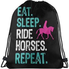 Eat Sleep Baseball Repeat Unisex Drawstring Backpack Bag Sport Gym Swim Travel Sackpack