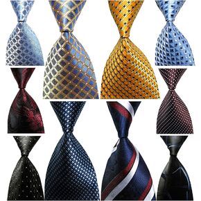 Wehug Lot 10 PCS Men's Ties 100% Silk Tie Woven Slim Necktie Jacquard Neck Ties Classic Ties