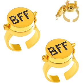 AITUNAN Sponge BFF Rings for 2 Best Friends Forever Friendship Cute Cartoon Sponge and Starfish Matching Adjustable Finger Rings for Boys Girls Christmas Holiday Gift Jewelry (1) in Saudi Arabia
