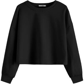 Arshiner Girls Crop Tops Kids Long Sleeve Pullover Sweatshirts for 5-14 Years