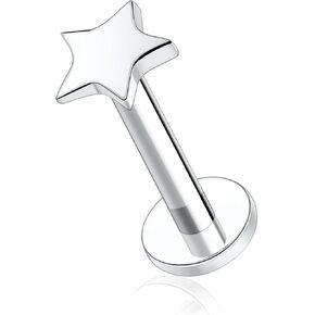 FUNLMO 16G الزنمة محارة اللولب ميدوسا ثقب المجوهرات خواتم الشفاه Labret مجوهرات الغضروف القرط داخليا مترابطة Labret مسمار التيتانيوم أقراط مسطحة الظهر in Kuwait