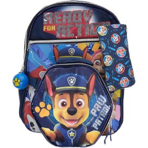 Paw Patrol 5 Piece Ready for Action Backpack Set for Boys & Girls, Chase, Marshall, Rubble, & Skye Kids School Bag with Front Zip Pocket, Blue in Kuwait