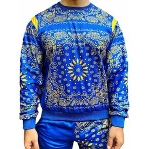 Track Suit for Men Set - Mens Bandana Printed Jogging Tracksuit - 2 Piece Bandana Tracksuit Men