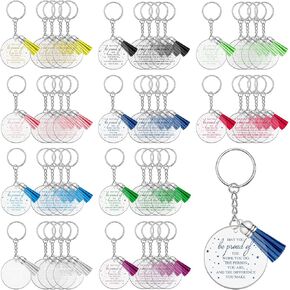 50 Pcs Inspirational Acrylic Keychain with Tassels Key Rings May You Be Proud of the Work You Do Sign Thank You Gift Keychain Multicolor Appreciation Keychain Gift for Women Employee Teacher Coworker in Kuwait