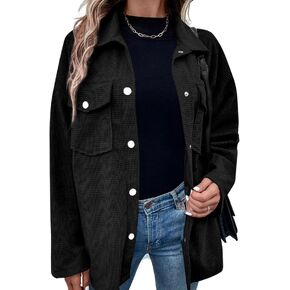 Astylish Womens Waffle Knit Long Shacket Jacket Oversized Casual Blouses Button Down Collared Dressy Shirts in Saudi Arabia