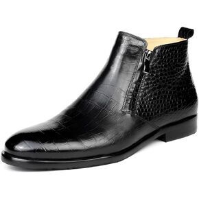 Mens Chelsea Boots Leather Dress Boots for Men Slip-on Zipper boots in Saudi Arabia