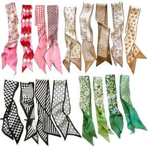 QTMY 17 Pack Purse Scarf,Twilly Scarf for Bags Silk Head Scarf for Hair Handbag Women Scarfs Band Hair Neck Scarves Fashion in Kuwait
