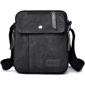 MosaiRudo Men's Canvas Small Messenger Bag,Casual Shoulder Bag for Men Women,Chest Bag Travel Carry Bag，Multi-pocket Purse