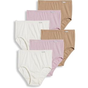 Jockey Women's Underwear Plus Size Elance Brief - 6 Pack, Ivory/Light/Pink Shadow, 11