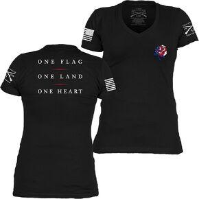 Grunt Style Freedom Rose Women's V-Neck T-Shirt