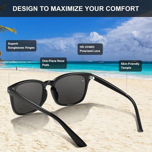 Ougenni Sunglasses Womens Trendy Classic Retro Style Polarized Sunglasses for Women and Men UV Protection in Saudi Arabia