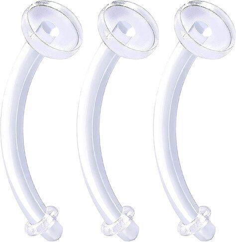 bodyjewellery 3pcs 14g Belly Button Rings Navel Piercing Retainer Clear Flexible Acrylic Bioflex Rubber O Rings Jewelry Pick Size in Saudi Arabia