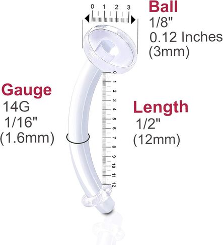 bodyjewellery 3pcs 14g Belly Button Rings Navel Piercing Retainer Clear Flexible Acrylic Bioflex Rubber O Rings Jewelry Pick Size in Saudi Arabia