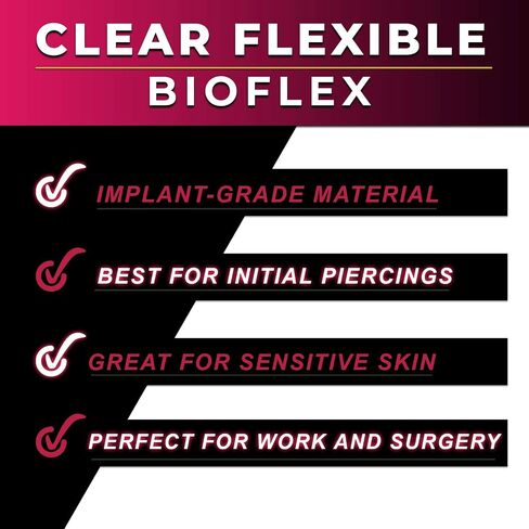 bodyjewellery 3pcs 14g Belly Button Rings Navel Piercing Retainer Clear Flexible Acrylic Bioflex Rubber O Rings Jewelry Pick Size in Saudi Arabia