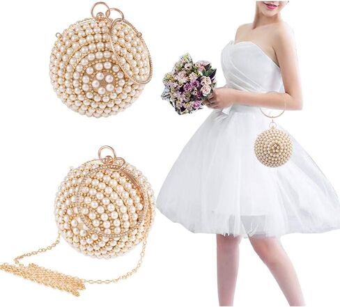 حقيبة يد نسائية مستديرة بمقبض من حجر الراين بالكامل مزين بشرابات من حجر الراين ومقبض حلقة محفظة للمساء in Kuwait