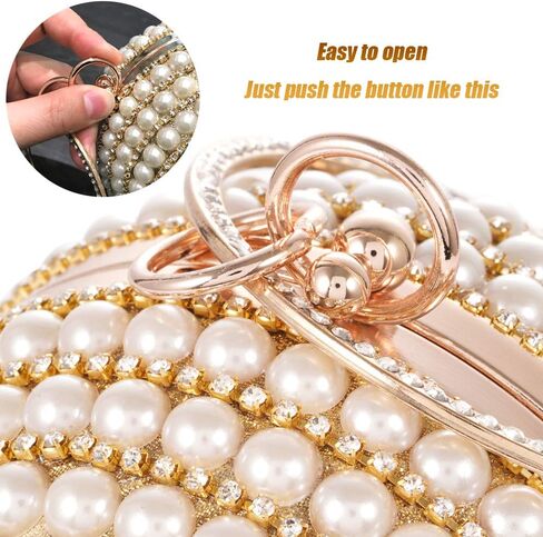 حقيبة يد نسائية مستديرة بمقبض من حجر الراين بالكامل مزين بشرابات من حجر الراين ومقبض حلقة محفظة للمساء in Kuwait