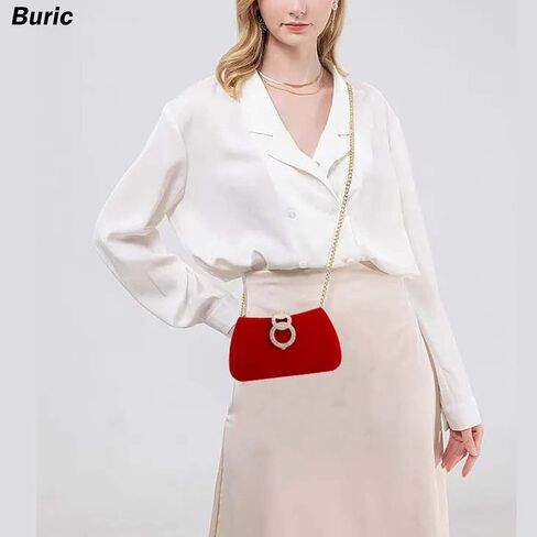 Buric Clutch Purses for Women Fashion Evening Bag Gold Clutch Small Crossbody Bag with Detachable Chain for Party/Wedding in Kuwait