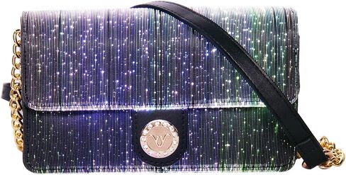 lumisonata Small Quilted Crossbody Bags for Women Handbags LED Shoulder Bag Mini Designer Trendy Purses Leather Black Evening Bag Light Up Clutch Wallet Glitter with Metal Chain Strap in Kuwait