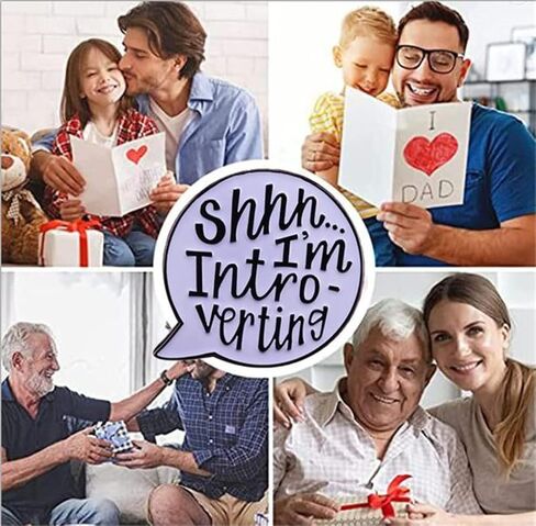 بروش على شكل فقاعات مضحك من LATINDAY أنا انطوائي، طباعة الحروف Shhh أنا انطوائي، هدية رائعة لأولئك الأشخاص الذين يحبون الشخص الانطوائي! مثيرة للاهتمام وخاصة دبوس بنين بنات in Kuwait