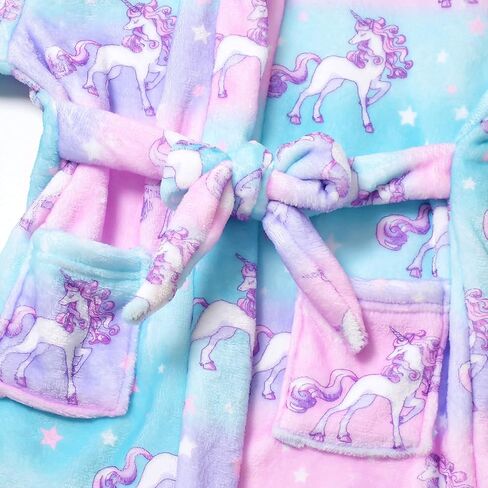 Jxstar Matching Girls&Doll Bathrobes Kids Robes Plush Fleece Pajamas Sleepwear in Kuwait