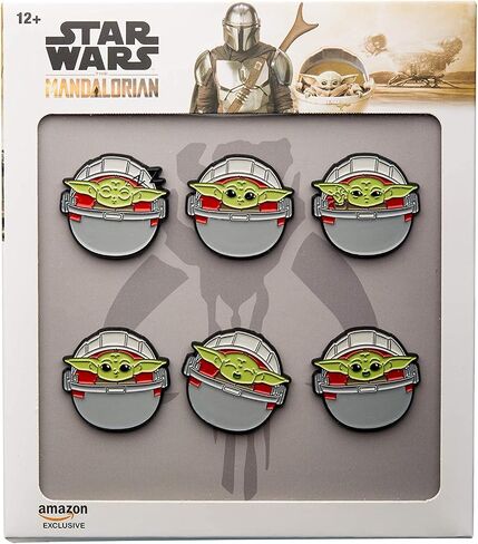 STAR WARS The Mandalorian، The Mysterious Alien Grogu "The Child" المعدني مع المينا 6 مجموعة دبابيس طية صدر السترة تأتي في صندوق مرقم بشكل فردي (حصريًا لأمازون). in Kuwait