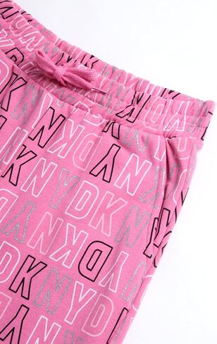 طقم بدلة رياضية للفتيات من DKNY - قطعتان من سويت شيرت صوف بقلنسوة وبنطلون رياضي (12M-16) in Kuwait