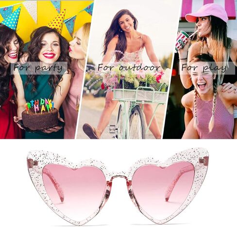 Dollger Heart Sunglasses for Women Retro Love Eyeglasses Vintage Cat Eye Glasses UV400 in Kuwait