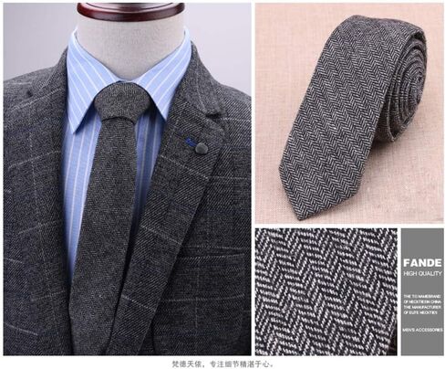 Ceehuteey Men's Suit Necktie Tweed Wool Neckcloth Herringbone Woven Neckwear Scarf in Saudi Arabia
