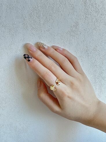 BLESSAIA Geometric open Rings - 18k Gold plated Adjustable Ring Vintage Irregular Gold Silver Geometric ring for Women and girls (GOLD-1) in Kuwait