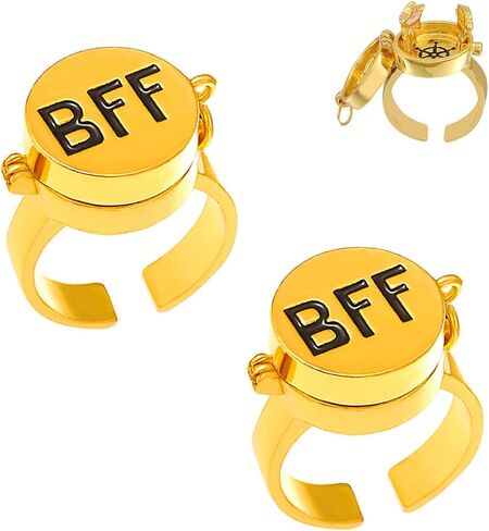 AITUNAN Sponge BFF Rings for 2 Best Friends Forever Friendship Cute Cartoon Sponge and Starfish Matching Adjustable Finger Rings for Boys Girls Christmas Holiday Gift Jewelry (1) in Saudi Arabia