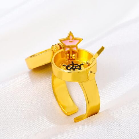 AITUNAN Sponge BFF Rings for 2 Best Friends Forever Friendship Cute Cartoon Sponge and Starfish Matching Adjustable Finger Rings for Boys Girls Christmas Holiday Gift Jewelry (1) in Saudi Arabia