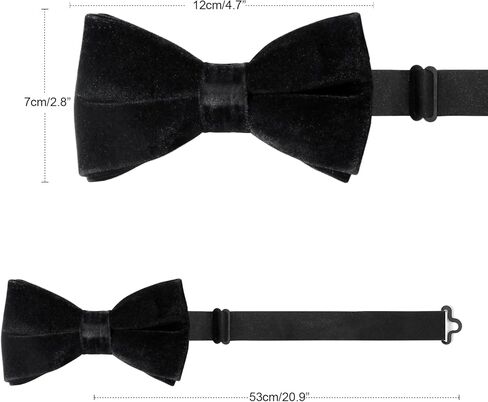 PACGOTH Bow Ties for Men, Pre-Tied Men’s Bow Ties, Velvet Bow Ties for Men Solid Adjustable Bow Tie for Wedding With Gift Box in Kuwait
