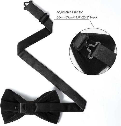 PACGOTH Bow Ties for Men, Pre-Tied Men’s Bow Ties, Velvet Bow Ties for Men Solid Adjustable Bow Tie for Wedding With Gift Box in Kuwait
