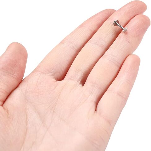 FUNLMO 16G الزنمة محارة اللولب ميدوسا ثقب المجوهرات خواتم الشفاه Labret مجوهرات الغضروف القرط داخليا مترابطة Labret مسمار التيتانيوم أقراط مسطحة الظهر in Kuwait