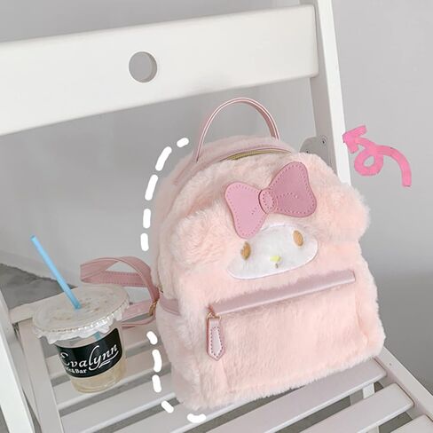 حقيبة ظهر SHOCKTU My Melody، حقيبة Cinnamoroll حقيبة مدرسية كرتونية لطيفة حقيبة كتف قطيفة (وردية) in Saudi Arabia
