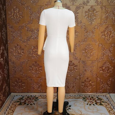 فستان نسائي أنيق من Cololura بتصميم بيبلوم للعمل والمكتب والسهرات الرسمية فساتين الكنيسة بالقلم الرصاص in Kuwait