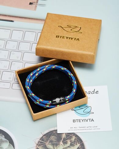 BTEYIVTA Handmade Nautical Rope Bracelet for Men Women & Teens Sunproof Colorfast Surfer Bracelet Beach Jewelry Birthday Gift for Him in Kuwait