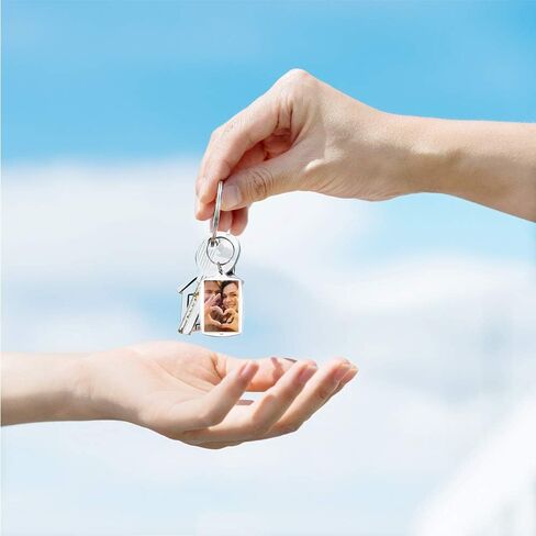 30 قطعة من حلقات المفاتيح من الاكريليك، سلاسل مفاتيح سهلة التركيب للصورة الشخصية، حلقة مفاتيح شفافة فارغة للصور للرجال والنساء، (2.16 × 1.5 انش)، شفافة، 2.16 × 1.5 انش, شفاف in Kuwait