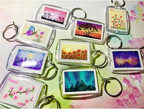 30 قطعة من حلقات المفاتيح من الاكريليك، سلاسل مفاتيح سهلة التركيب للصورة الشخصية، حلقة مفاتيح شفافة فارغة للصور للرجال والنساء، (2.16 × 1.5 انش)، شفافة، 2.16 × 1.5 انش, شفاف in Kuwait