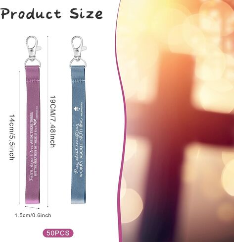 Inbagi 50 Pieces Christian Keychain Bible Verse Keychain Religious Keychains Bulk Christian Keychain Bulk Religious Easter Keychain Bulk Biblical Gifts for Women Men Father(Fresh Colors) in Saudi Arabia