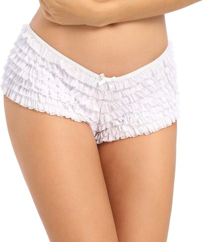 SHARICCA Womens Sexy Mesh Ruffle Panties Booty Boy Shorts Underwear in Kuwait