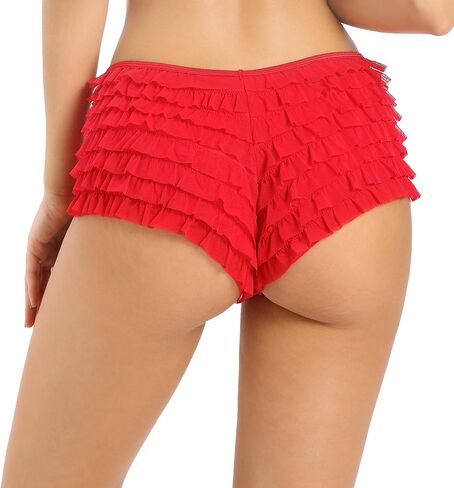 SHARICCA Womens Sexy Mesh Ruffle Panties Booty Boy Shorts Underwear in Kuwait