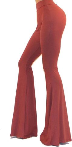 Vivicastle Women's USA Boho Solid Hippie Wide Leg Flared Bell Bottom Pants in Saudi Arabia