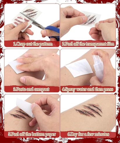 قناع ذئب الهالوين وقفازات مخالب من EPN مع ملصقات وشم مؤقت للندبات باللون البني الداكن in Kuwait