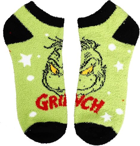 مجموعة جوارب الكاحل للسيدات من Bioworld The Grinch Face & Ornament مكونة من 3 قطع in Kuwait