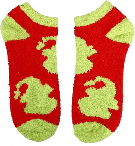 مجموعة جوارب الكاحل للسيدات من Bioworld The Grinch Face & Ornament مكونة من 3 قطع in Kuwait