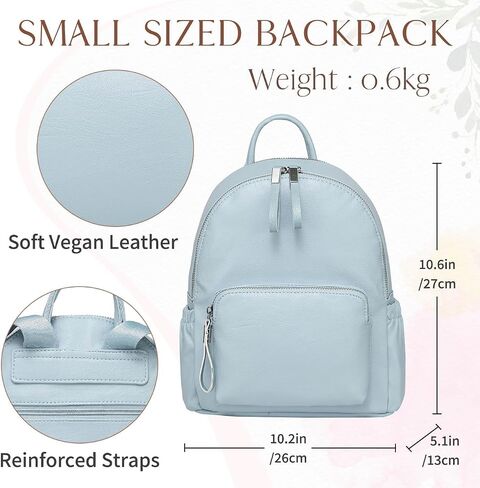 VASCHY Mini Backpack Purse, Faux Leather Small Backpack for Women (Sky Blue) in Saudi Arabia