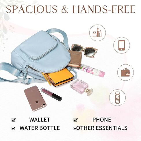 VASCHY Mini Backpack Purse, Faux Leather Small Backpack for Women (Sky Blue) in Saudi Arabia